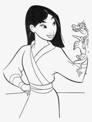 Princess Mulan And Mushu Coloring For Kids - ระบายสี เจ้า หญิง มู่ หลาน