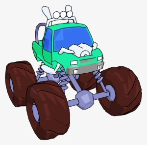 Monster Truck Cartoon Perspective Png Clipart Picture - Clip Art
