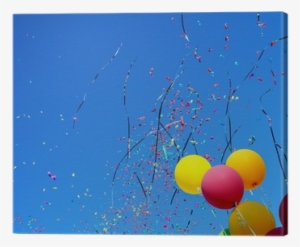 Multicolored Balloons And Confetti Canvas Print • Pixers® - Creative Arts