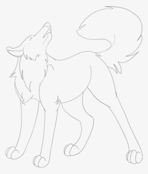 Drawn Howling Wolf Chibi - Wolf