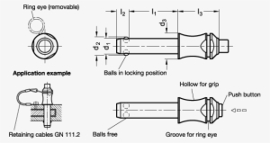 Stainless Steel-ball Lock Pins Aisi 303, With Hollow - Spring Loaded Ball Lock