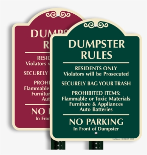 Dumpster Rules Signaturesign - Smartsign Warning Neighborhood Watch Our Neighbors