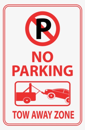 No Parking Anytime Tow Away Zone , 12"x18" - Clip Art No Parking Sign
