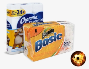 Bounty Basic And Charmin Essentials Combo - Charmin Essentials Soft 12 Huge Rolls