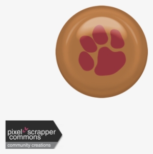 Shelter Pet Mauve Paw Print Brad - Digital Scrapbooking