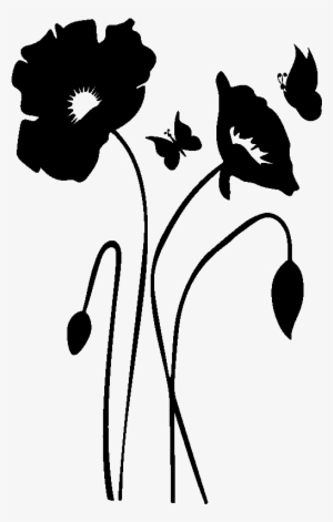 Sticker Fleurs Et Papillons Enchantes Ambiance Sticker - Anzac Poppy  Silhouette Transparent PNG - 800x800 - Free Download on NicePNG