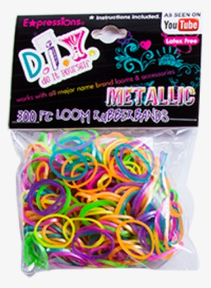 Metallic Loom Rubber Bands - D.i.y 300 Piece Metallic Loom Bracelet Rubberbands