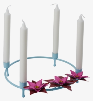 Mint & Poinsettia Metal Advent Candle Holder By Rice - Rice Adventskranz