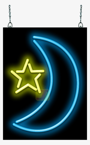Star & Moon Neon Sign - Crescent Neon Light Moon Led Neon Signs Art Wall Lighting