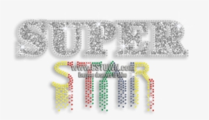 Cool Super Star Iron On Glitter Neon Stud Rhinestone - Illustration