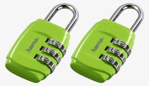Combination Luggage Padlock, Set Of 2, Green - Hama Luggage Combination Lock Set Of 2 - Green, One