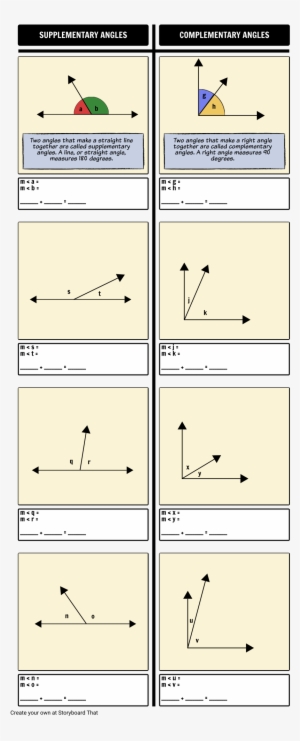 Supplementary And Complementary Angles - Angle