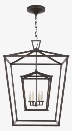 Darlana Large Double Cage Lantern In Aged Iron