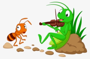 La Hormiga Y El Grillo - Ant And Grasshopper Drawing