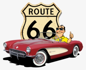 Blue Corvette Route 66