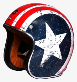 Torc Route 66 T50 Red White Blue Rebel Star Graphics - Torc Rebel Star Helmet