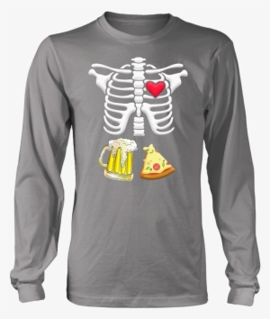 Beer And Pizza Pregnant Skeleton Halloween T-shirt - Maternity Baby Ninja Skeleton Halloween Mugs