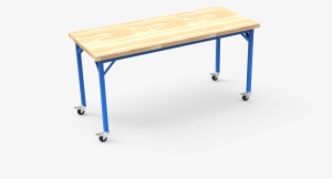 Toro Dura Blue Table With Butcherblock Top - Bench