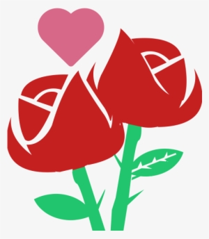 Dos Rosas Rojas Y Un Corazon - Iconos De Amor Png