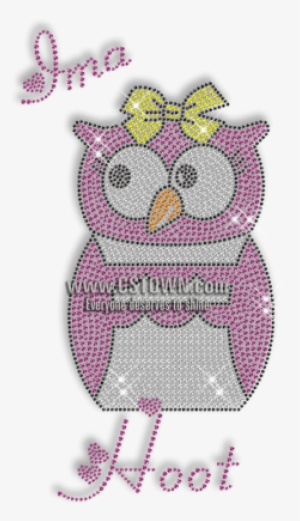 Iron On Rhinestone Pattern Baby Owl Motif - Cartoon