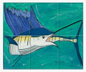 Blue Marlin Fish Tile Art - Marlin