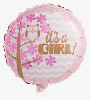 It's A Girl -baby Owl - Baby Shower It's A Girl Baby Owl Mylar Balloon
