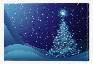 Cuadro En Lienzo Árbol De Navidad Azul Con Nieve • - Android Christmas