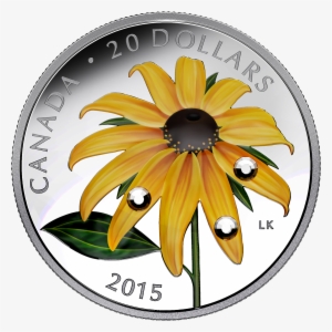 Canada 2015 Black-eyed Susan With Swarovski Proof Silver - Canadian Mint Flower Coins