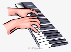 Mãos A Tocar Piano Livre De Direitos Vetores Clip Art - Hands Playing Piano Clipart