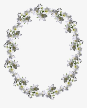 Frame, Border, White Lily, Floral Decoration - Necklace