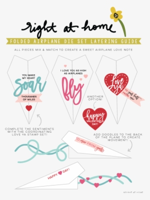 Folded Airplane Die Set Layering Guide Png