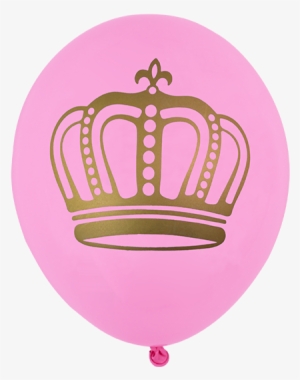 Balão Coroa Real Rosa - Coroa Dourada Com Fundo Rosa