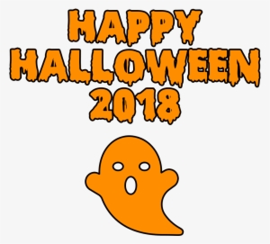 Happy Halloween 2018 Scary Ghost Bloody Font - Clipart Happy Halloween Transparent