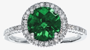 Color Diamonds Or Gemstones Are At The Fashion Forefront - Emerald Ring 1/5 Ct Tw Diamonds 10k White Gold