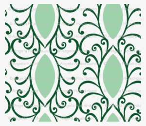 Swirl Leaves Green And White - Wallpaper