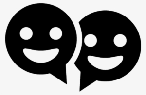 Speech Bubbles Couple Of Smiling Circular Faces Vector - People Smiling Icon