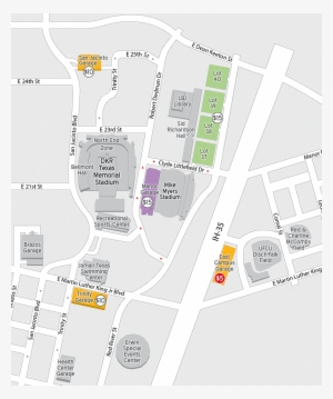 Map Of Parking Surrounding Mike Myers Stadium - The University Of Texas At Austin