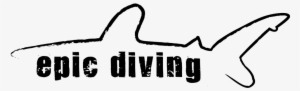 Epic Diving Shark Logo Black - Love Creation Tile Coaster