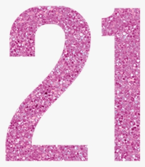 21st Birthday - 21 Glitter Transparent