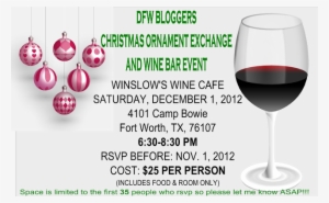 Dfw Bloggers Ornament Exchange Event - Wine Glass Clip Art