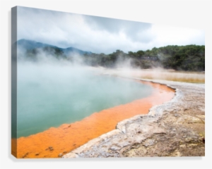 Rotorua Hot Pool With Steam New Zealand Canvas Print - Hot Spring