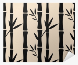 Seamless Pattern With Black Silhouettes Bamboo Trees - Bamboo
