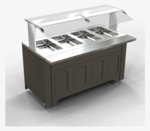 Hot Food Bar, Steam Table With 4 Dry Hot Wells, Nsf4, - Shelf