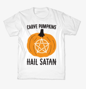 Carve Pumpkins Hail Satan Kids T-shirt - Somethin Bout A Truck Shirt