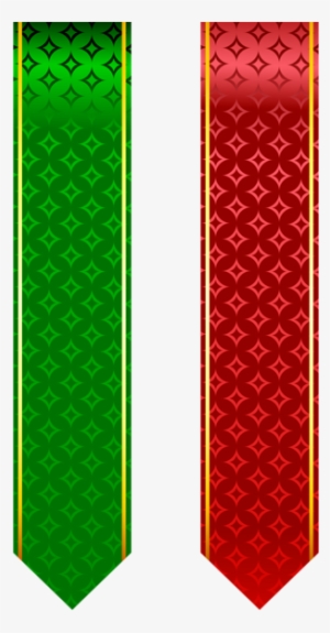 Clip Art, Banner, Scrapbook, Green, Ribbon, Christmas - Red