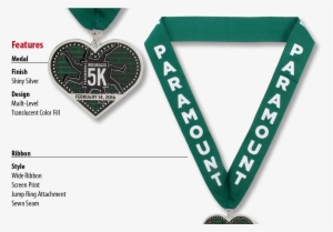Forest Green Colored Neck Ribbon For Running Medals - Medallas De Marathon Png