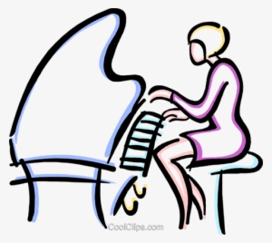 Woman Playing A Piano Royalty Free Vector Clip Art - Pianist