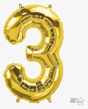 34" Gold Numbers - Rose Gold 3 Balloon
