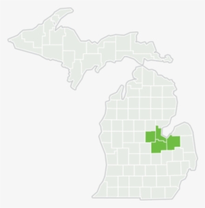 Map Of Michigan With Delta College's Region Highlighted