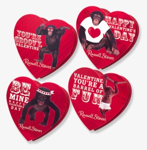 Russell Stover Assorted Chocolates Monkey Valentine - Russell Stover Asst Choc Monkeys Heart Mixed Case *